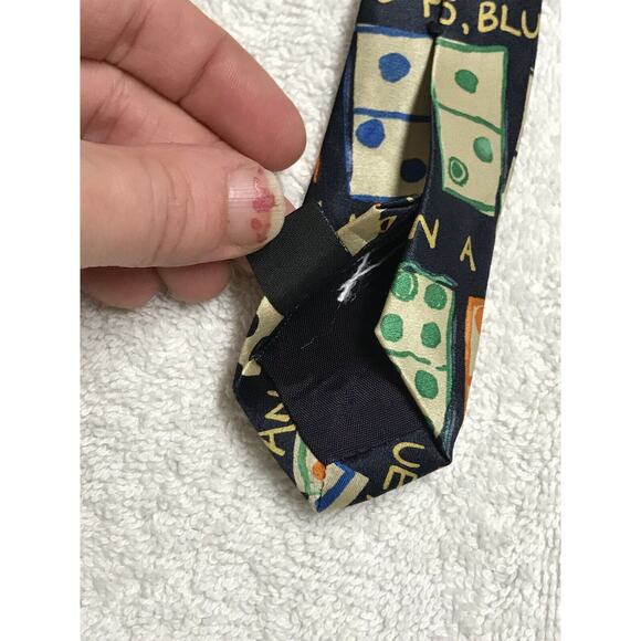 Structure Dominos Mens Vintage Novelty Tie Necktie - Picture 7 of 7